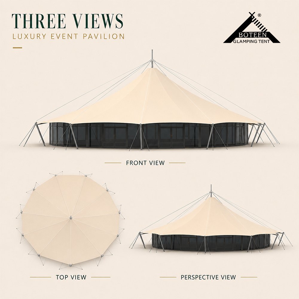 BOTEEN BT-CJC-1 Luxury Panoramic Safari Tent Pavilion